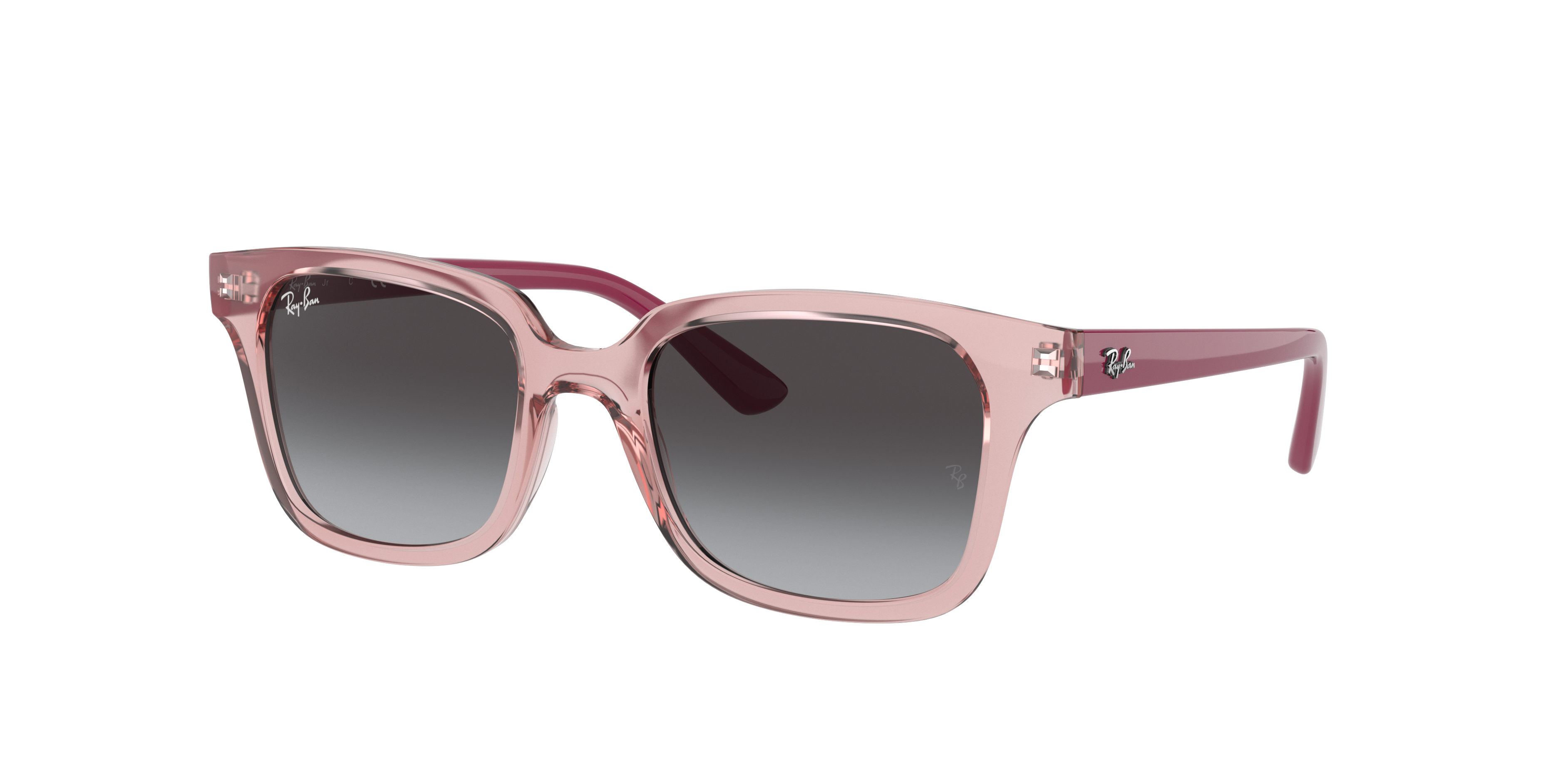 RB9071S KIDS Polished Transparent Pink Frame Grey Lenses 48-18