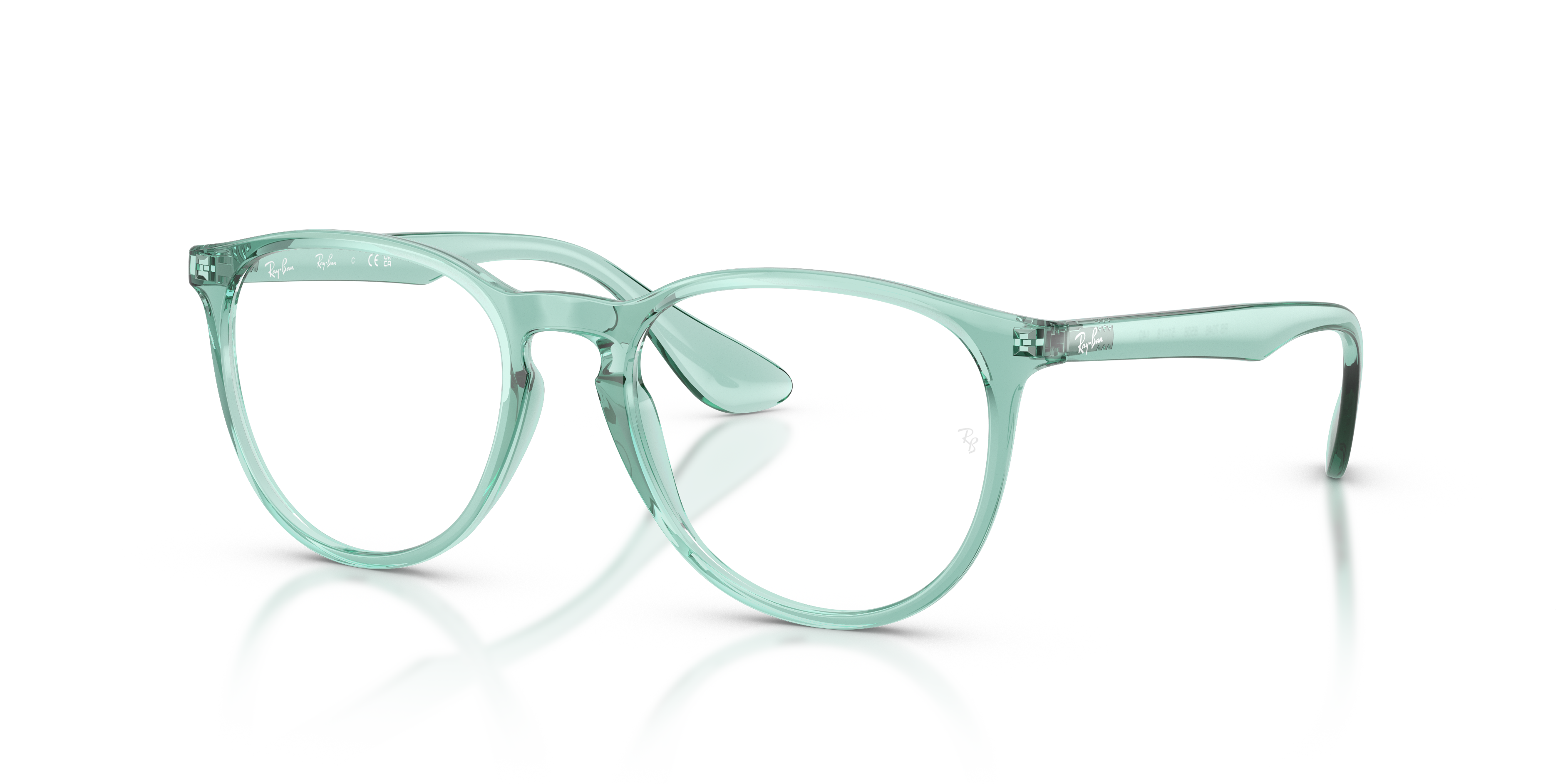 ERIKA OPTICS Polished Transparent Green Frame Clear Lenses 51-18