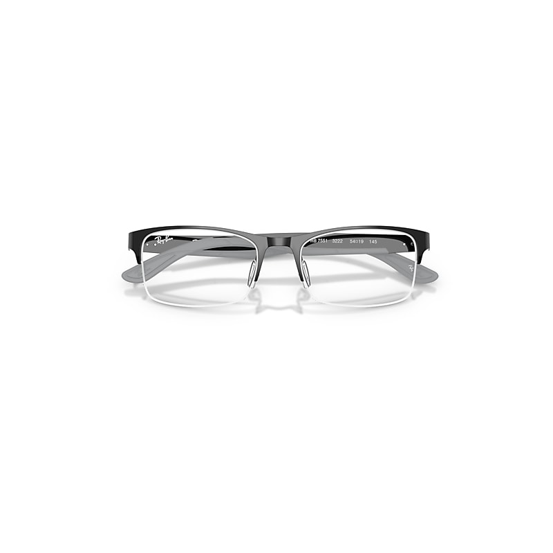 Ray Ban Rb7551 Optics Eyeglasses Black Frame Clear Lenses Polarized 56-19 In Black