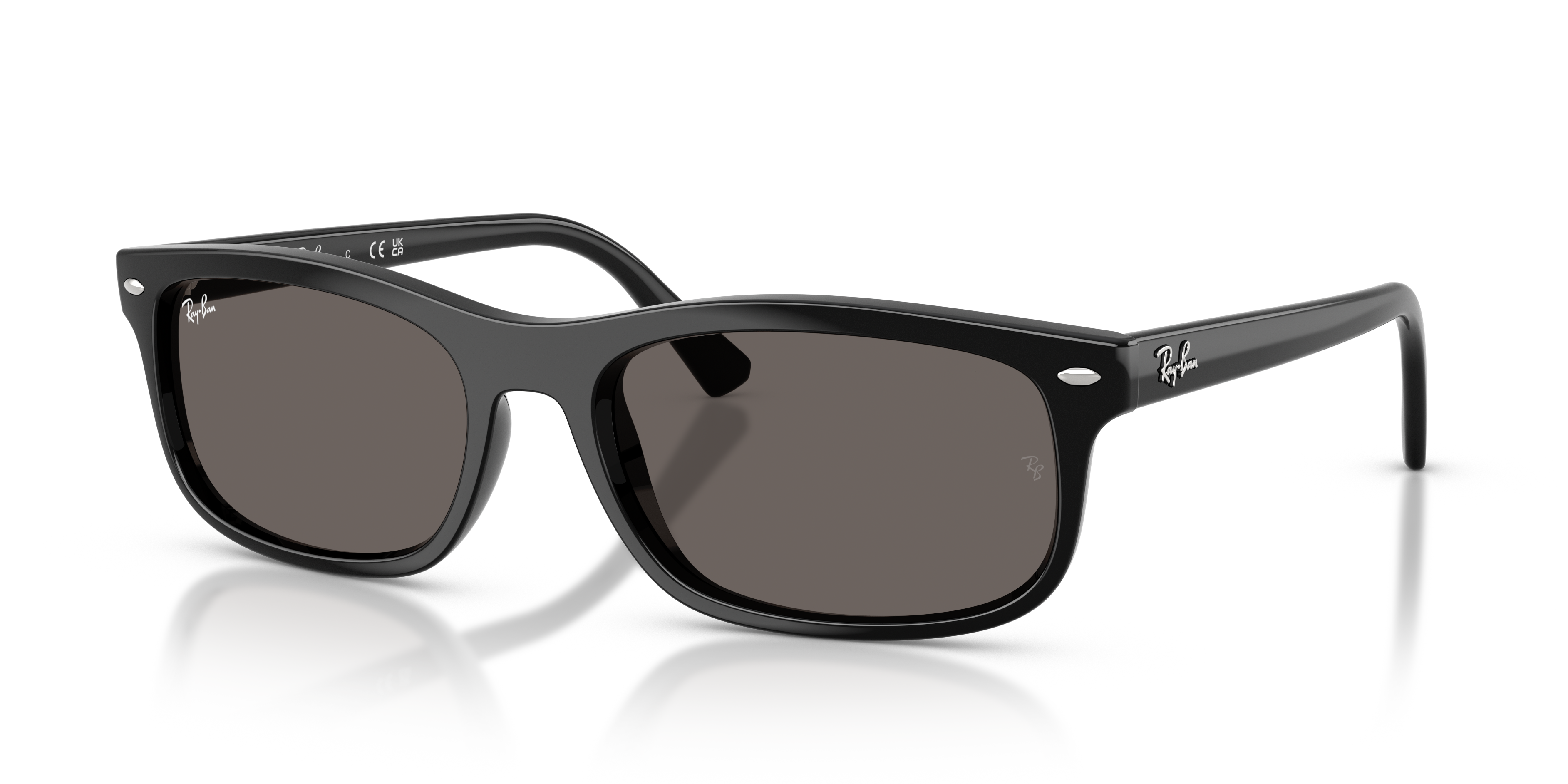 RB2224 Polished Black Frame Dark Grey Lenses 57-20