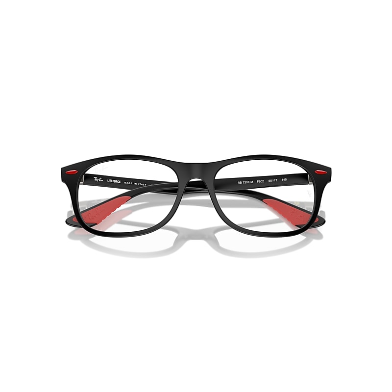 Ray-Ban Rb7307m Optics Scuderia Ferrari Collection Eyeglasses Black Frame Clear Lenses Polarized 52-17