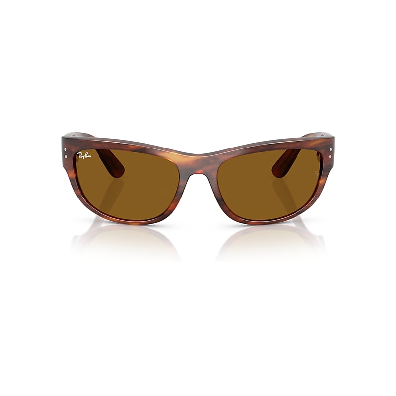 Ray Ban Mega Balorama Sunglasses Striped Havana Frame Brown Lenses 63-19 In Striped Havana