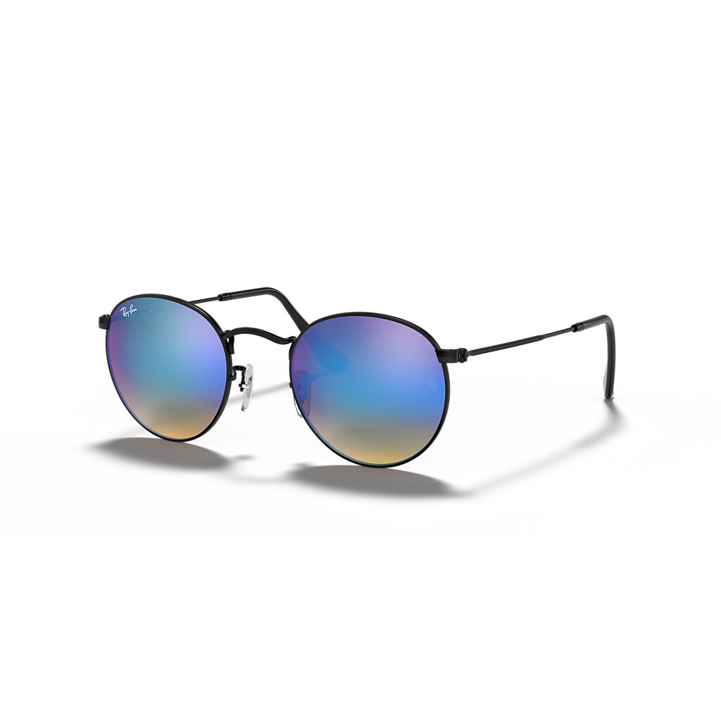 Ray-Ban Round Flash Gradient Sunglasses – Blue Mirror Ray Ban 0RB3647 Round Double Ridge Sunglasses – Kevin main image 3