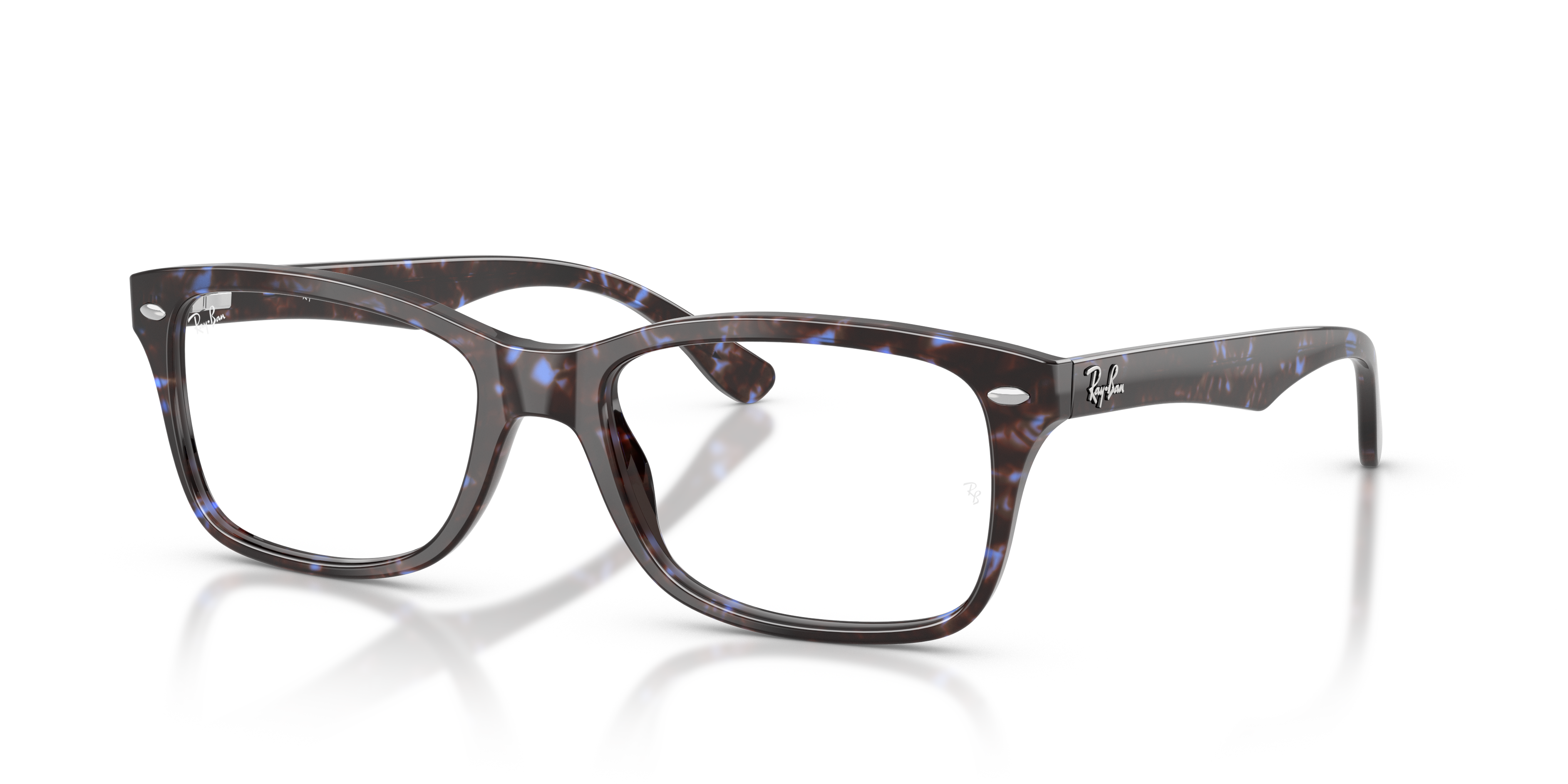 RB5228 OPTICS Polished Havana Blue Turtle Frame Clear Lenses 53-17