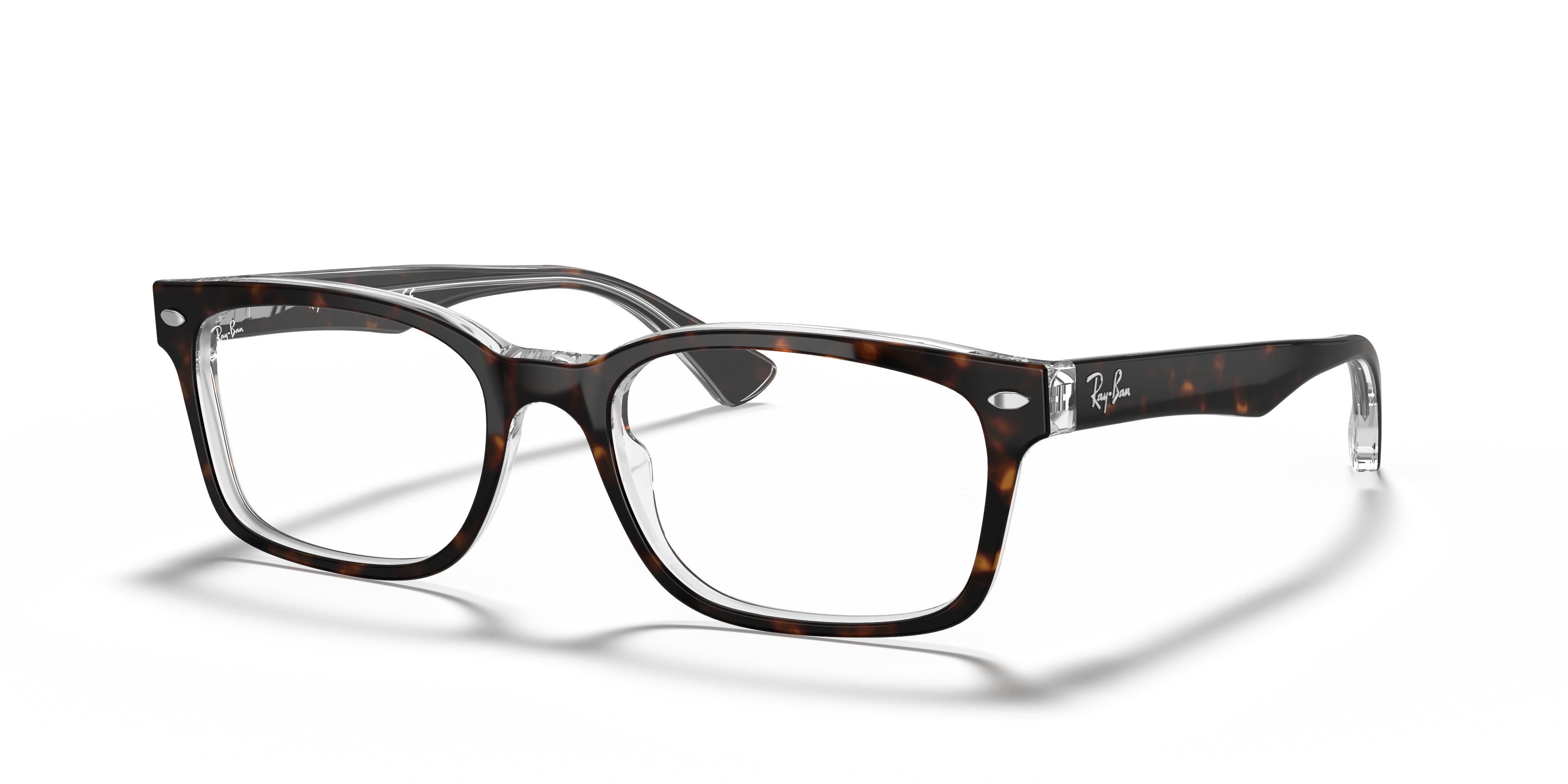 RB5286 OPTICS Polished Havana On Transparent Frame Clear Lenses 51-18