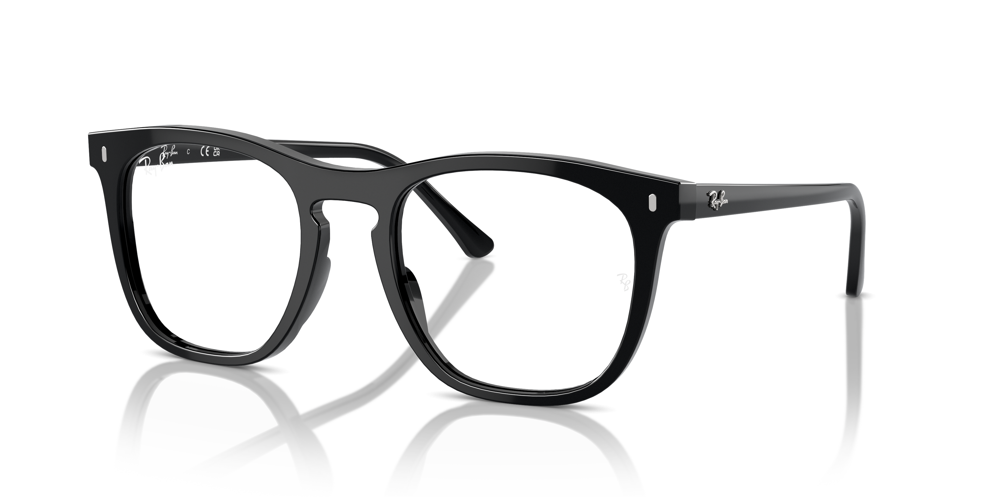 RB2210V OPTICS Polished Black Frame Clear Lenses 53-21
