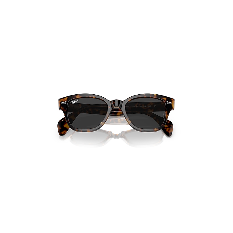 Ray-Ban Rb0880s Reloaded Sunglasses Havana On Transparent Brown Frame Black Lenses Polarized 52-19