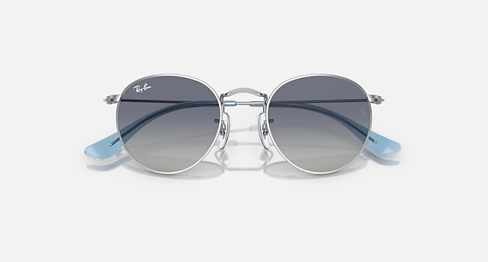 ROUND KIDS Sunglasses in Silver and Grey Blue RB9547S Ray