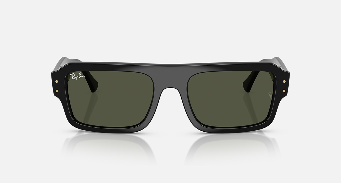 Ray-Ban Sunglasses Unisex Lukas Bio-based - Black Frame Green Lenses 56-20
