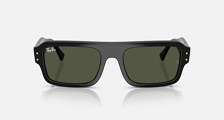 Ray-Ban Sunglasses Unisex Lukas Bio-based - Black Frame Green Lenses 56-20