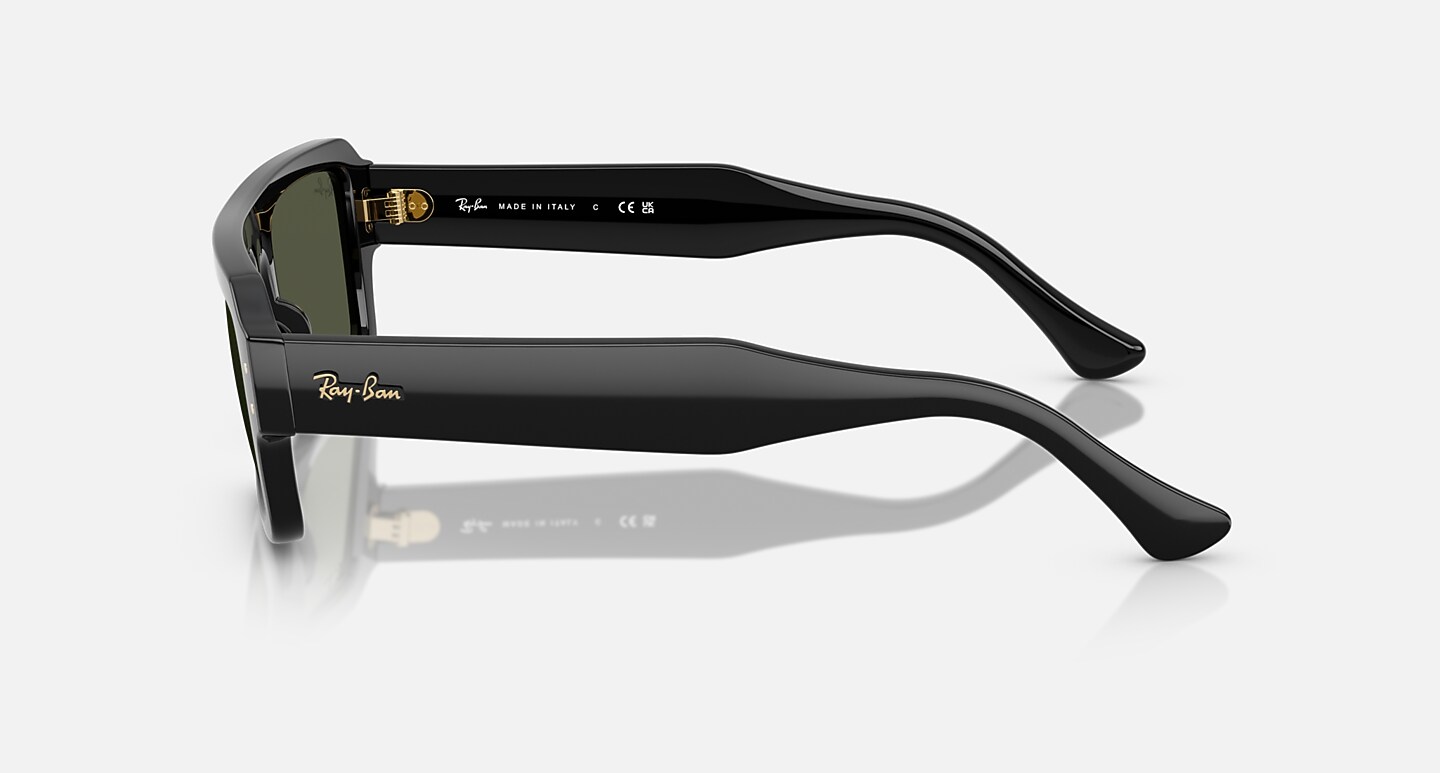 Ray-Ban Sunglasses Unisex Lukas Bio-based - Black Frame Green Lenses 56-20