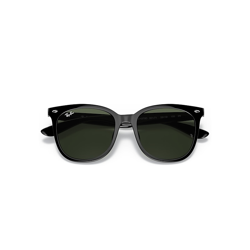 Ray Ban Rb4379d Sunglasses Black Frame Green Lenses 55-19 In Black