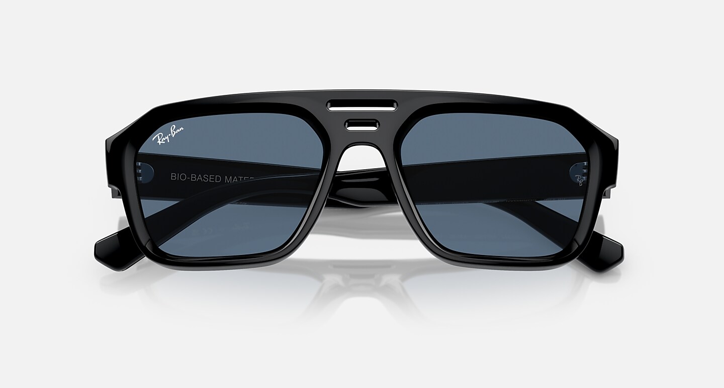 Ray-Ban Sunglasses Unisex Corrigan Bio-based - Black Frame Blue Lenses 54-20