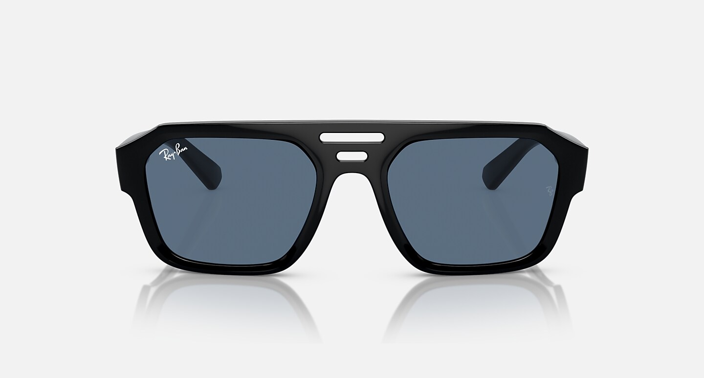 Ray-Ban Sunglasses Unisex Corrigan Bio-based - Black Frame Blue Lenses 54-20