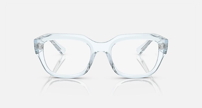 Ray-Ban Eyeglasses Unisex Leonid Optics Bio-based Prescription - Transparent Light Blue Frame Clear Lenses 52-20 Polarized