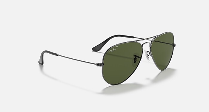 AVIATOR CLASSIC Sunglasses in Gunmetal and G-15 Green  display picture 2