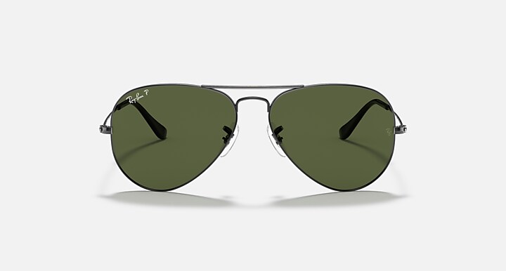 Ray-Ban Sunglasses Unisex Aviator Classic - Gunmetal Frame Green Lenses 58-14 Polarized