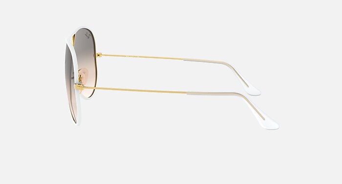 AVIATOR FULL COLOR Sunglasses in White and Light Grey  display picture 1