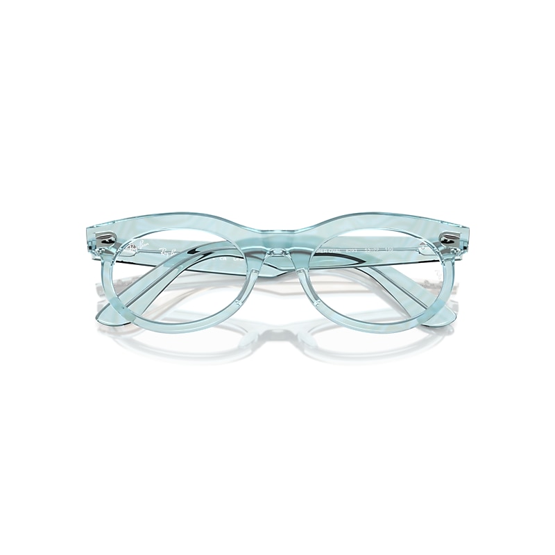 Ray-Ban Wayfarer Oval Optics Change Eyeglasses Photo Waves Azure Frame Clear Lenses Polarized 53-22