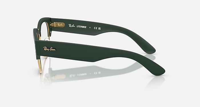 Ray-Ban Eyeglasses Unisex Mega Clubmaster Optics Liteforce Prescription - Sand Blue Frame Clear Lenses 52-21 Polarized