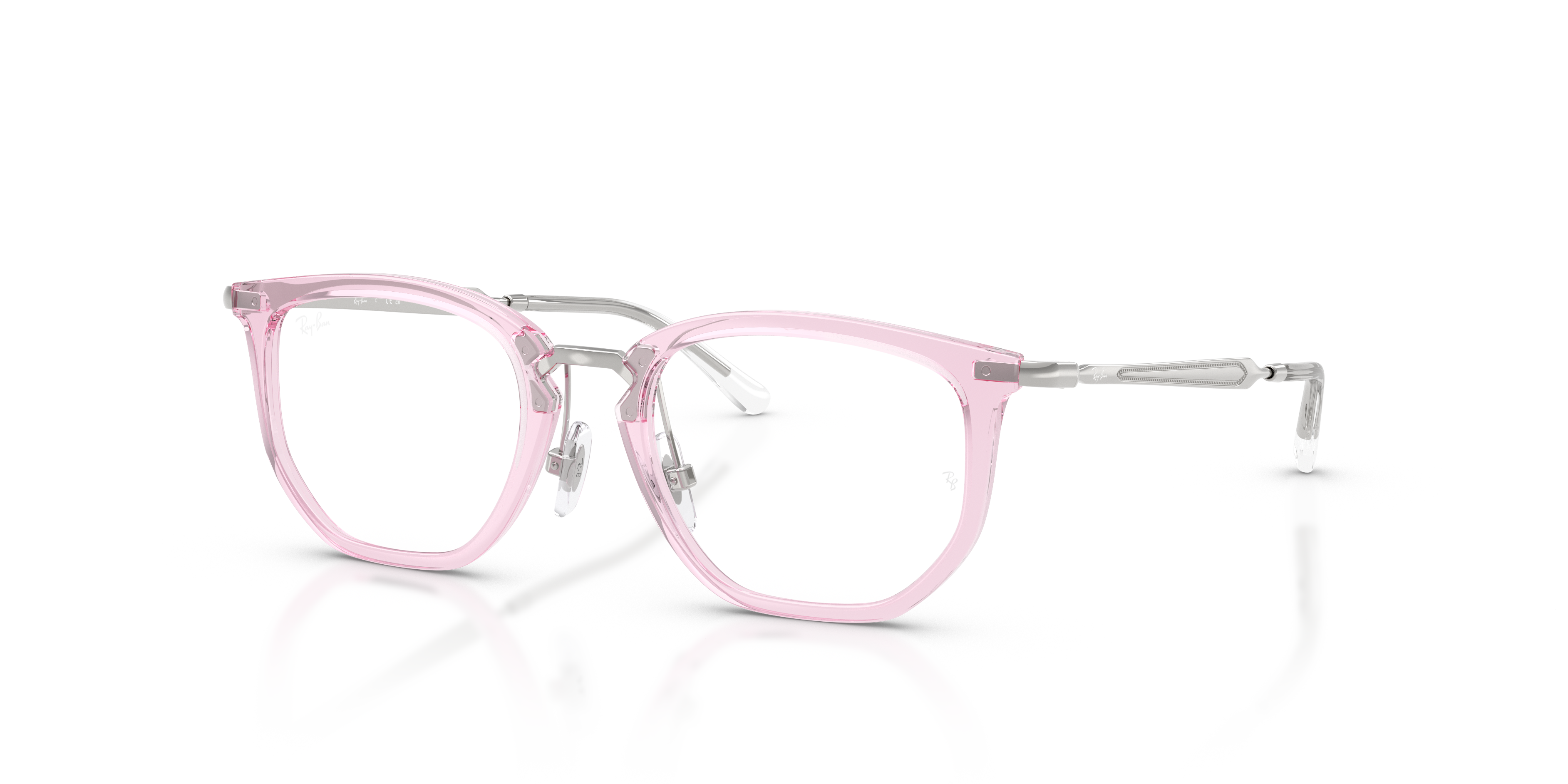 RB9085V OPTICS KIDS Polished Transparent Pink Frame Clear Lenses 46-18