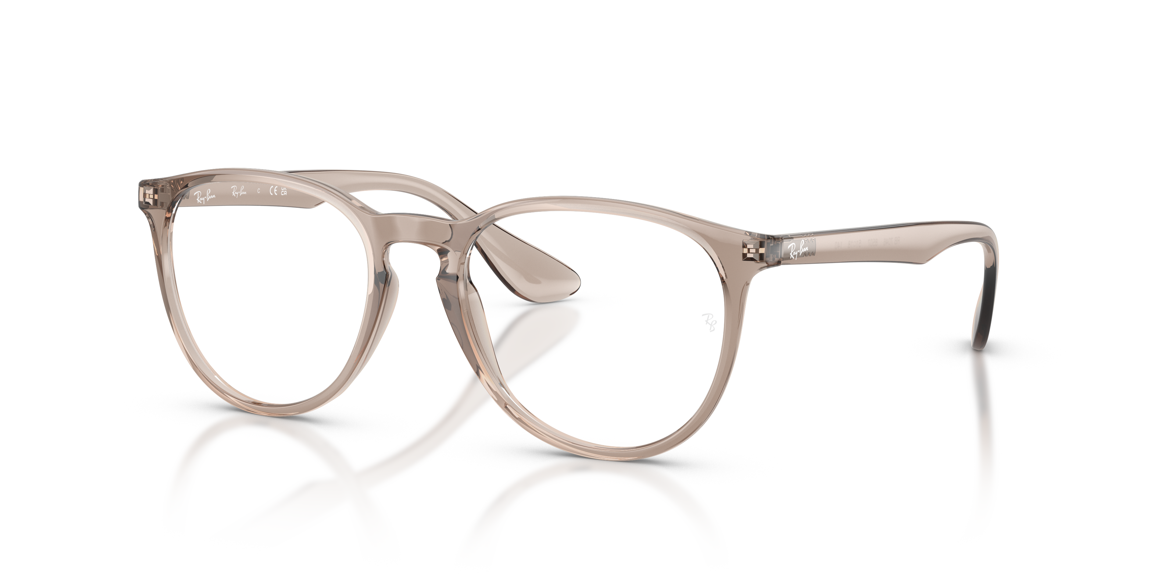 ERIKA OPTICS Polished Transparent Light Brown Frame Clear Lenses 51-18