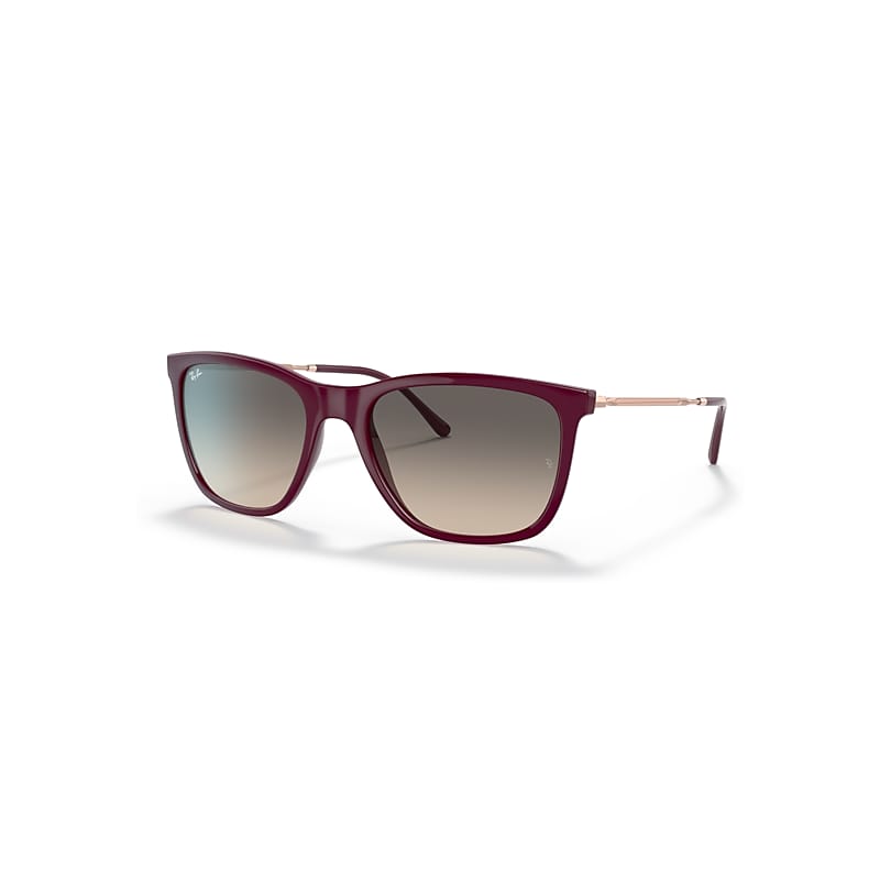 Ray-Ban Sunglasses Unisex Rb4344 - Red Frame Grey Lenses 56-19