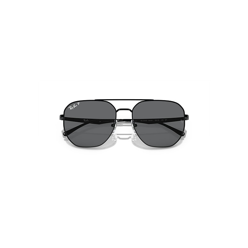 Ray Ban Rb3724d Sunglasses Black Frame Grey Lenses Polarized 59-18 In Black