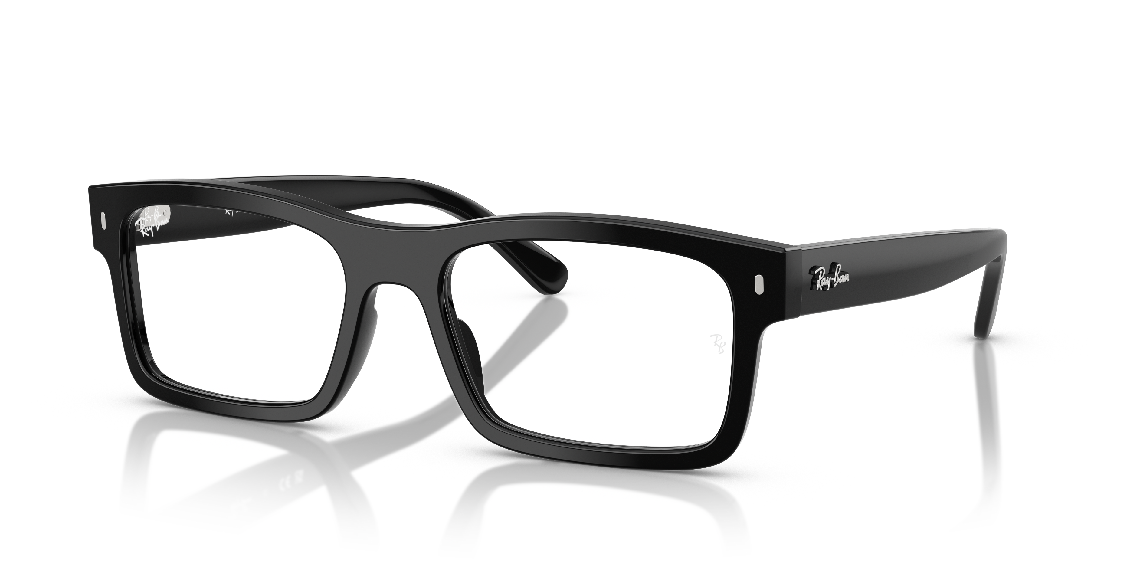 RB5435 OPTICS Polished Black Frame Clear Lenses 54-19