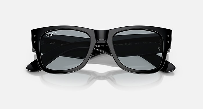 Ray-Ban Sunglasses Unisex Mega Wayfarer - Black Frame Blue Lenses 51-21 Polarized