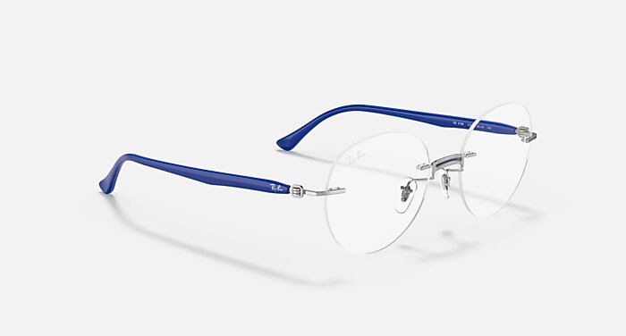 アクセサリー RB RB8768 OPTICS Eyeglasses with Blue On Silver Frame - RB8768