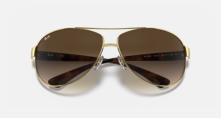 Ray-Ban Sunglasses Man Rb3386 - Arista Gold Frame Brown Lenses 63-13