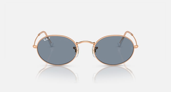OVAL METAL Sunglasses in Rose Gold and Blue RB3547 Ray-Ban® US