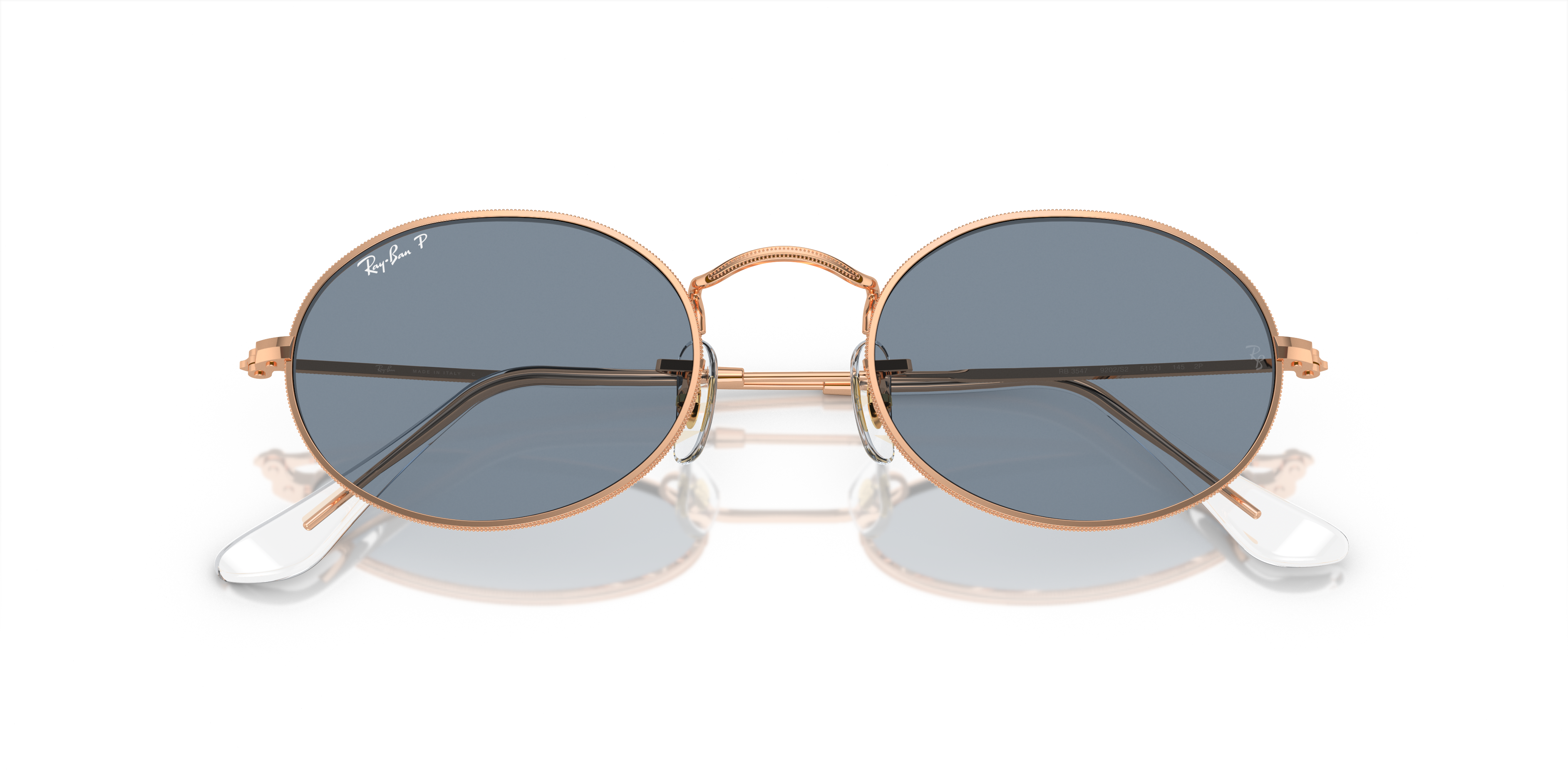 OVAL METAL Sunglasses in Rose Gold and Blue - RB3547 | Ray-Ban® US