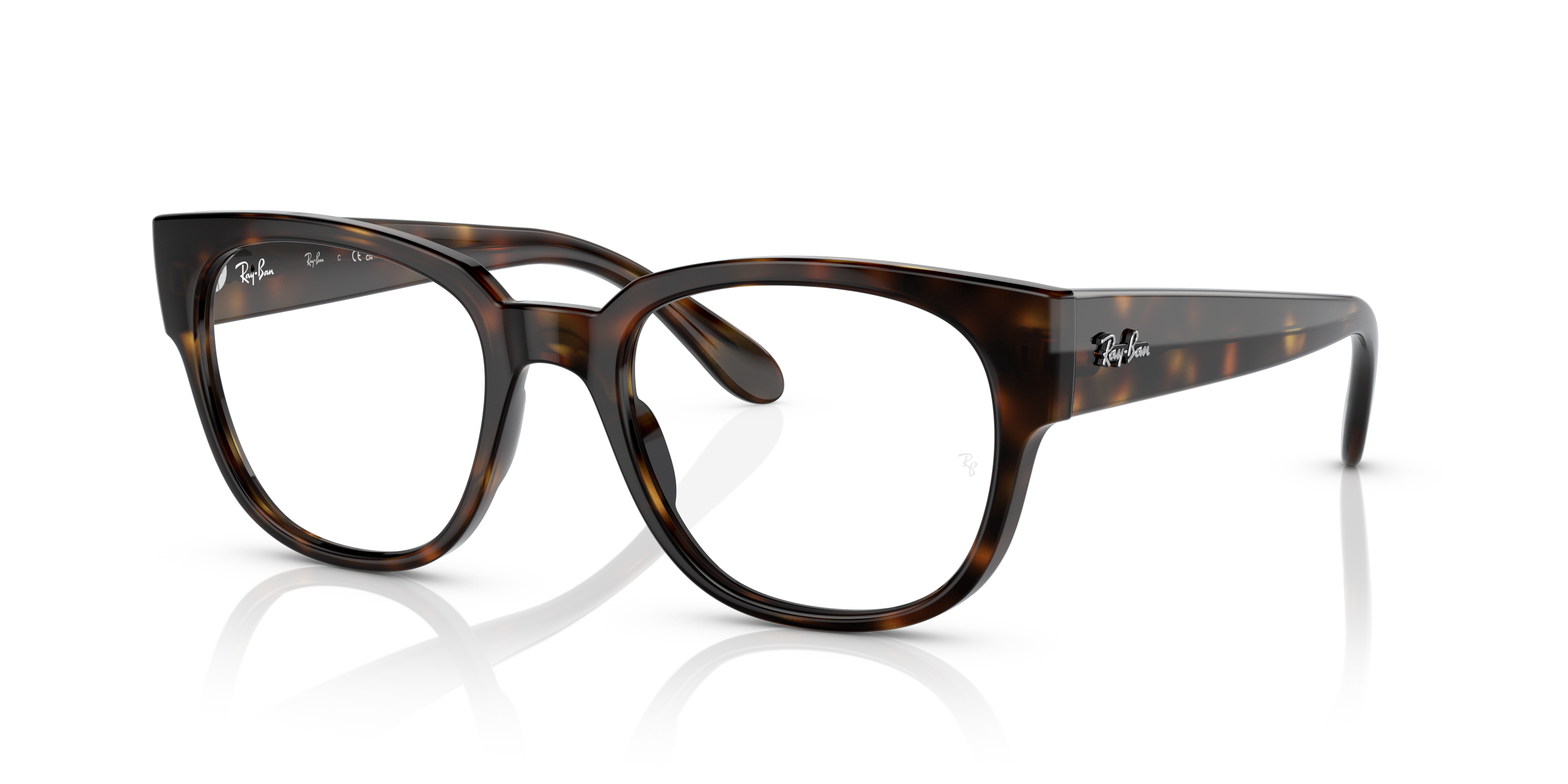 RB7210 OPTICS Polished Havana Frame Clear Lenses 52-20
