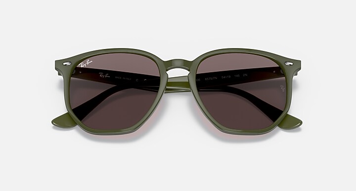 Ray-Ban Sunglasses Unisex Rb4306 - Military Green Frame Violet Lenses 54-19