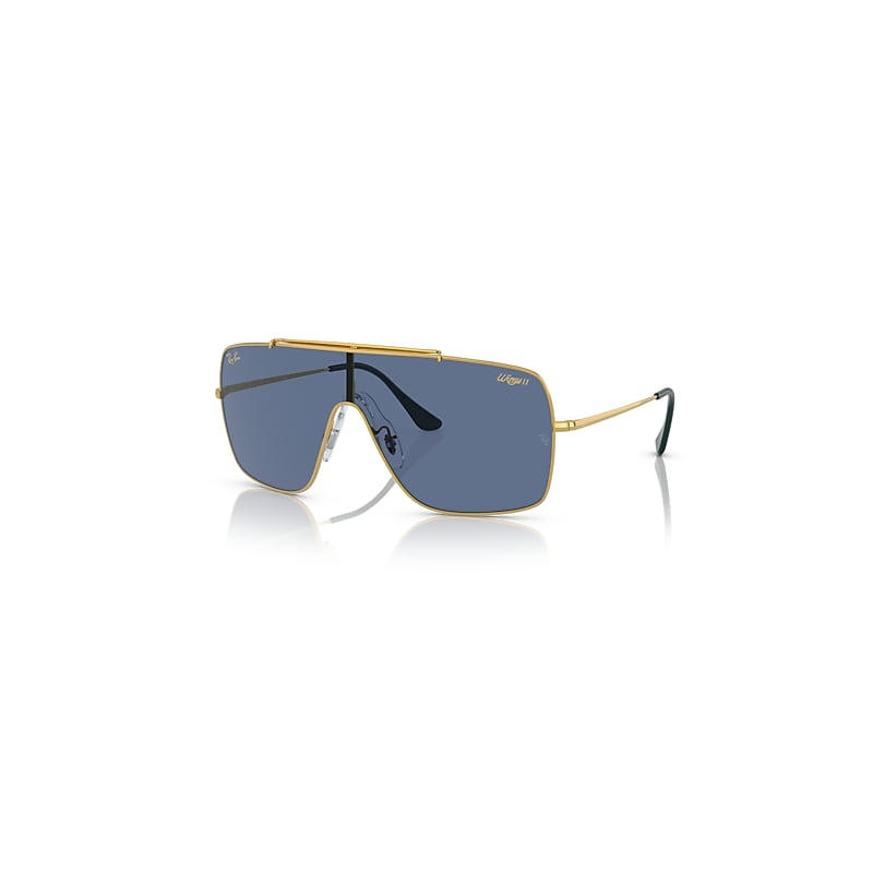 Ray-Ban Sunglasses Man Wings II - Gold Frame Blue Lenses 01-35
