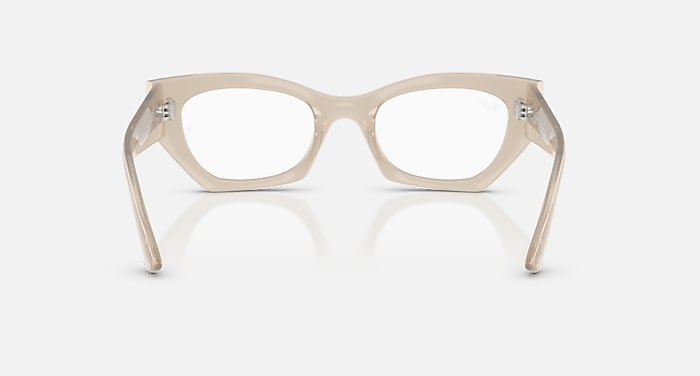 Ray-Ban Eyeglasses Unisex Zena Optics Bio-based Prescription - Shiny Cloudy Warm White Frame Clear Lenses 52-22 Polarized
