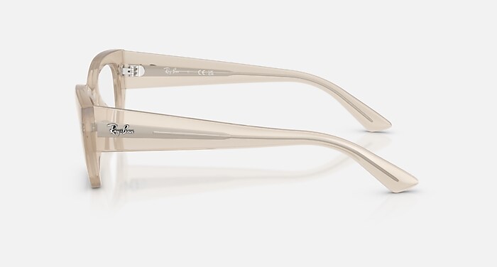 Ray-Ban Eyeglasses Unisex Zena Optics Bio-based Prescription - Shiny Cloudy Warm White Frame Clear Lenses 52-22 Polarized