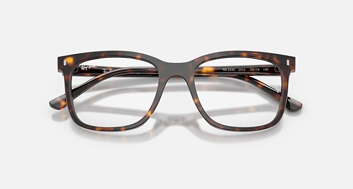 Ray-Ban Eyeglasses Unisex Rb5446 Optics Prescription - Striped Blue Frame Clear Lenses 51-19 Polarized