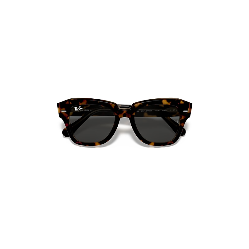 Ray-Ban State Street Sunglasses Havana On Transparent Brown Frame Grey Lenses 52-20
