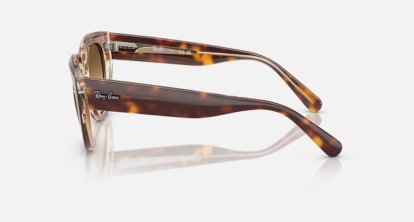 Ray-Ban Sunglasses Woman Doreen - Light Havana On Transparent Multicolor Frame Brown Lenses 52-20