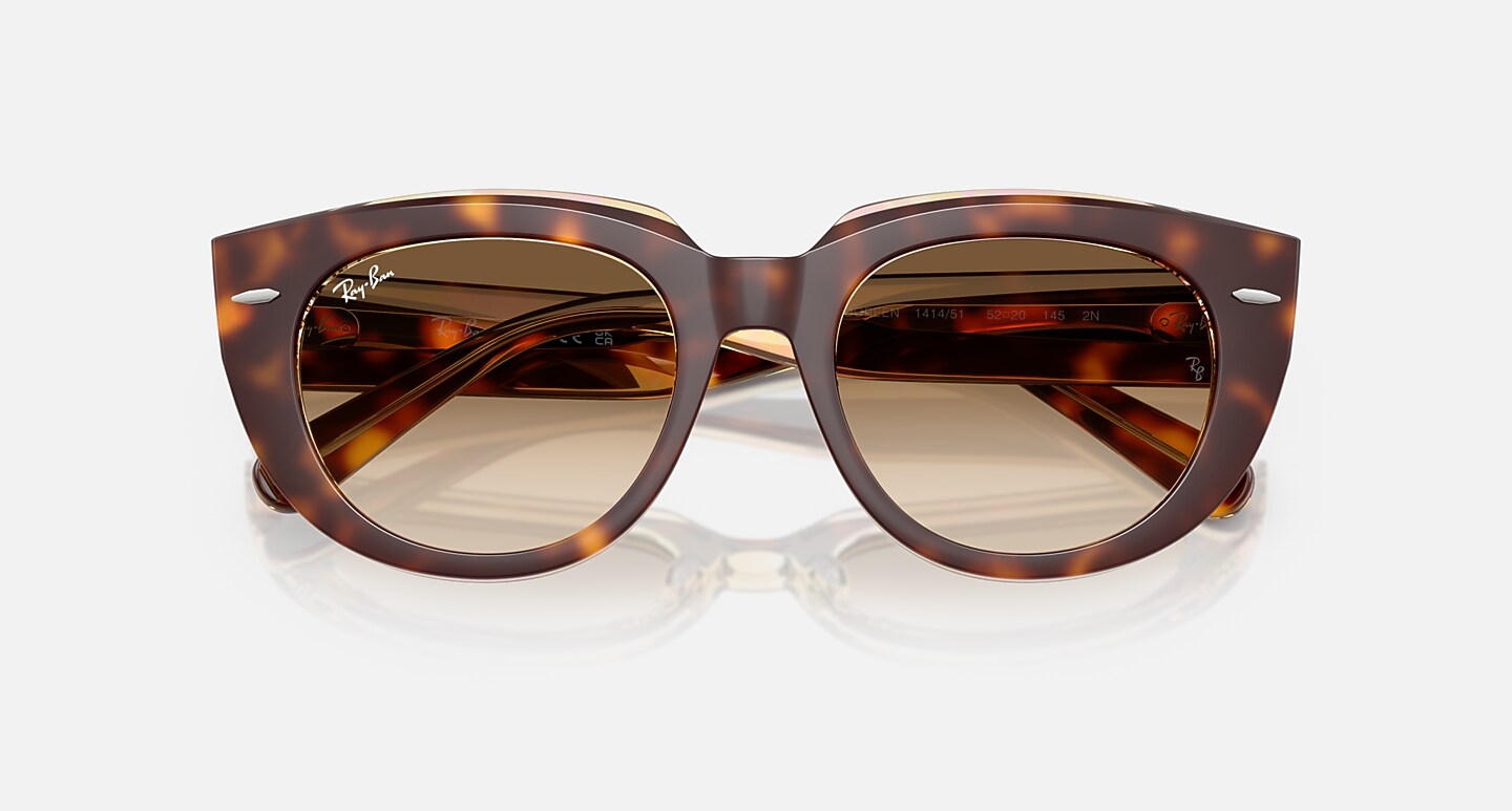 Ray-Ban Sunglasses Woman Doreen - Light Havana On Transparent Multicolor Frame Brown Lenses 52-20