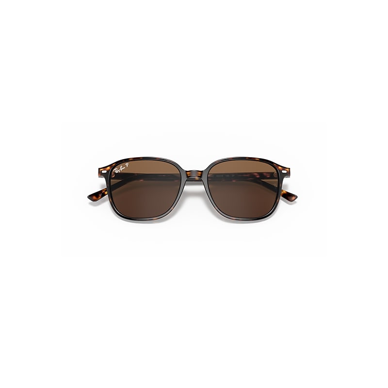 Ray-Ban Leonard Sunglasses Tortoise Frame Brown Lenses Polarized 53-18