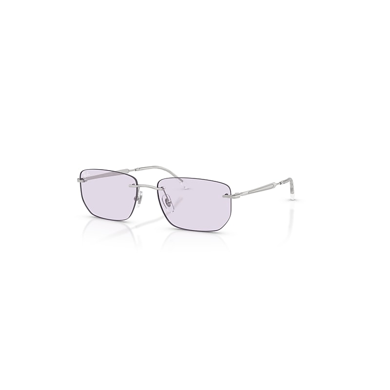 Ray-Ban Sunglasses Unisex Rb3768 Transitions ® Color Touch ™ Lenses - Silver Frame Violet Lenses 56-17
