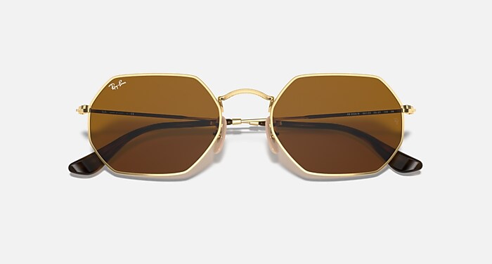 OCTAGONAL CLASSIC Sunglasses in Arista Gold and B-15 Brown