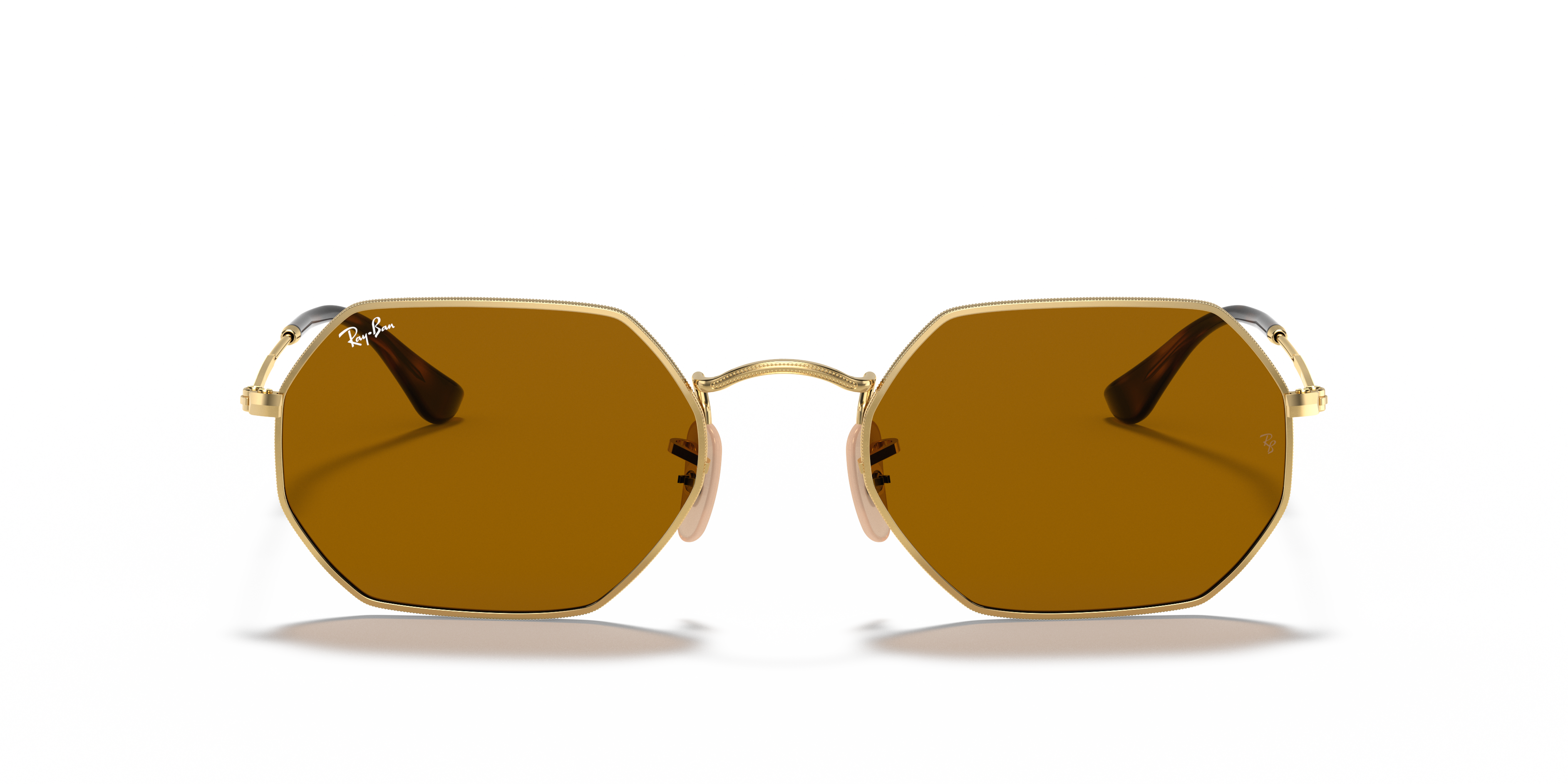 サングラス Octagonal Classic Sunglasses OCTAGONAL CLASSIC Sunglasses in Arista Gold and B-15 Brown