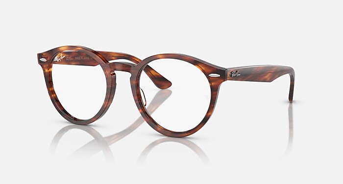 Ray-Ban Eyeglasses Unisex Larry Optics Prescription - Striped Havana Frame Clear Lenses 49-21 Polarized