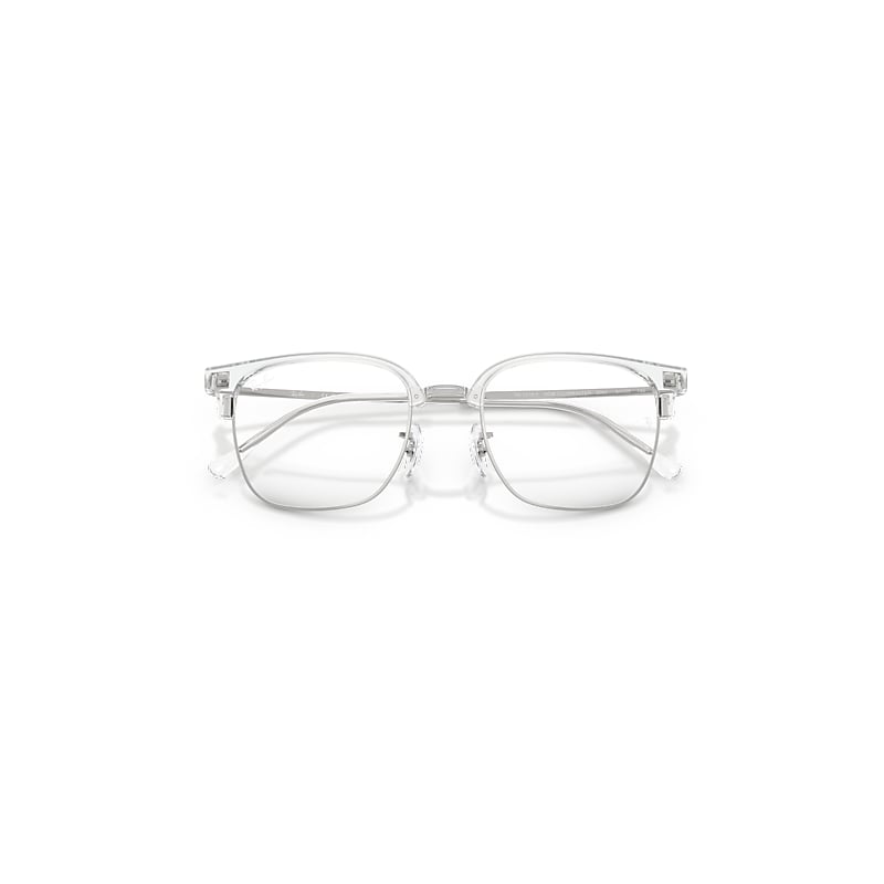 Ray Ban New Clubmaster Optics Eyeglasses Silver Frame Clear Lenses Polarized 53-20 In Silver