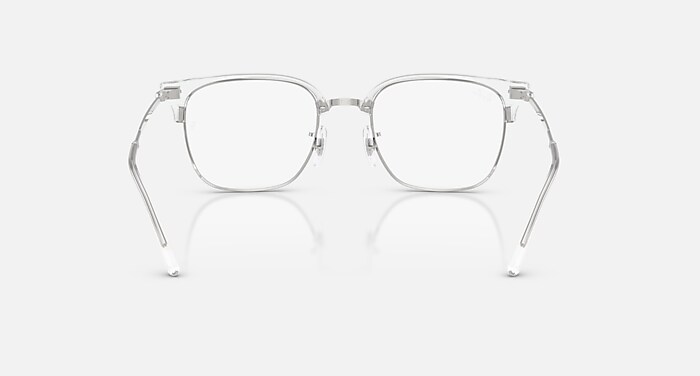 Ray-Ban Eyeglasses Unisex New Clubmaster Optics Prescription - Silver Frame Clear Lenses 53-20 Polarized